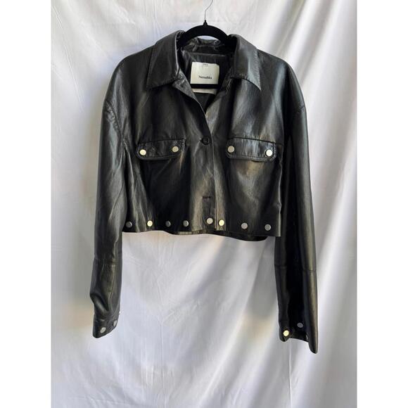 Nanushka Black Faux Leather Kassie Jacket Size S - Picture 2 of 8